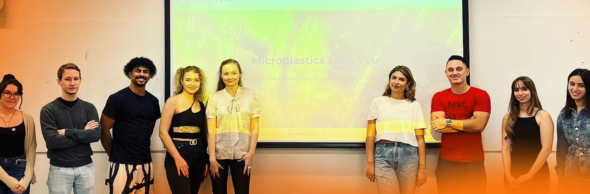 students in a lab studying