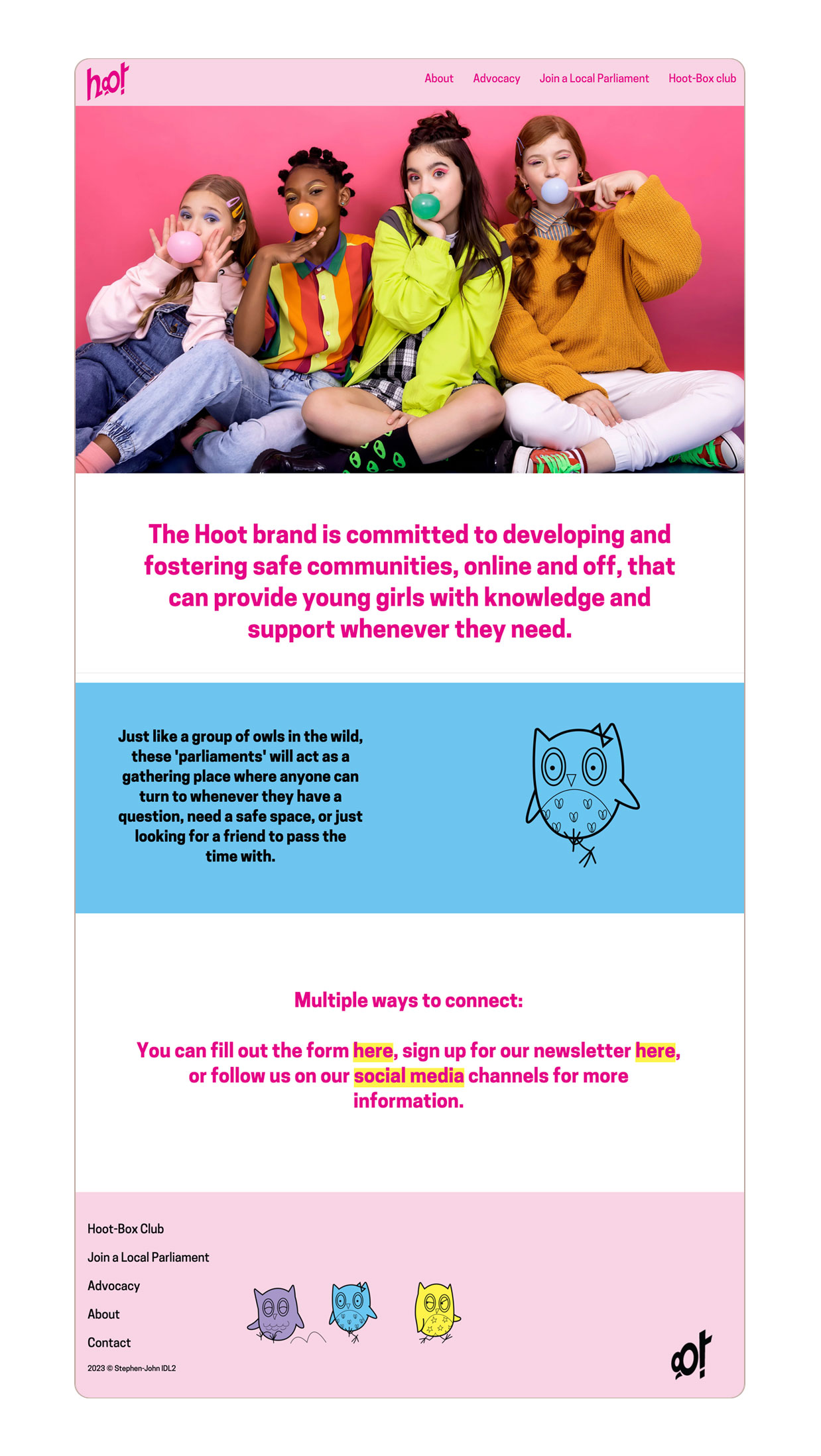 student website